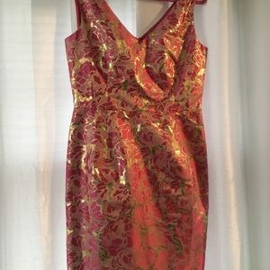 Lily Pulitzer pink & gold metallic dress